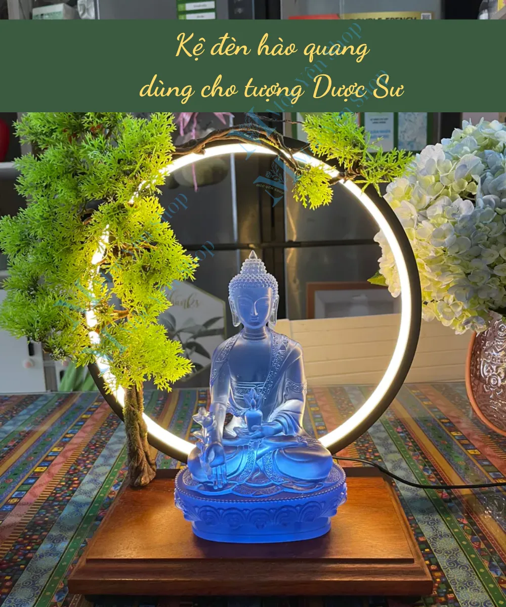 Kệ đèn hào quang dùng cho tượng Dược Sư