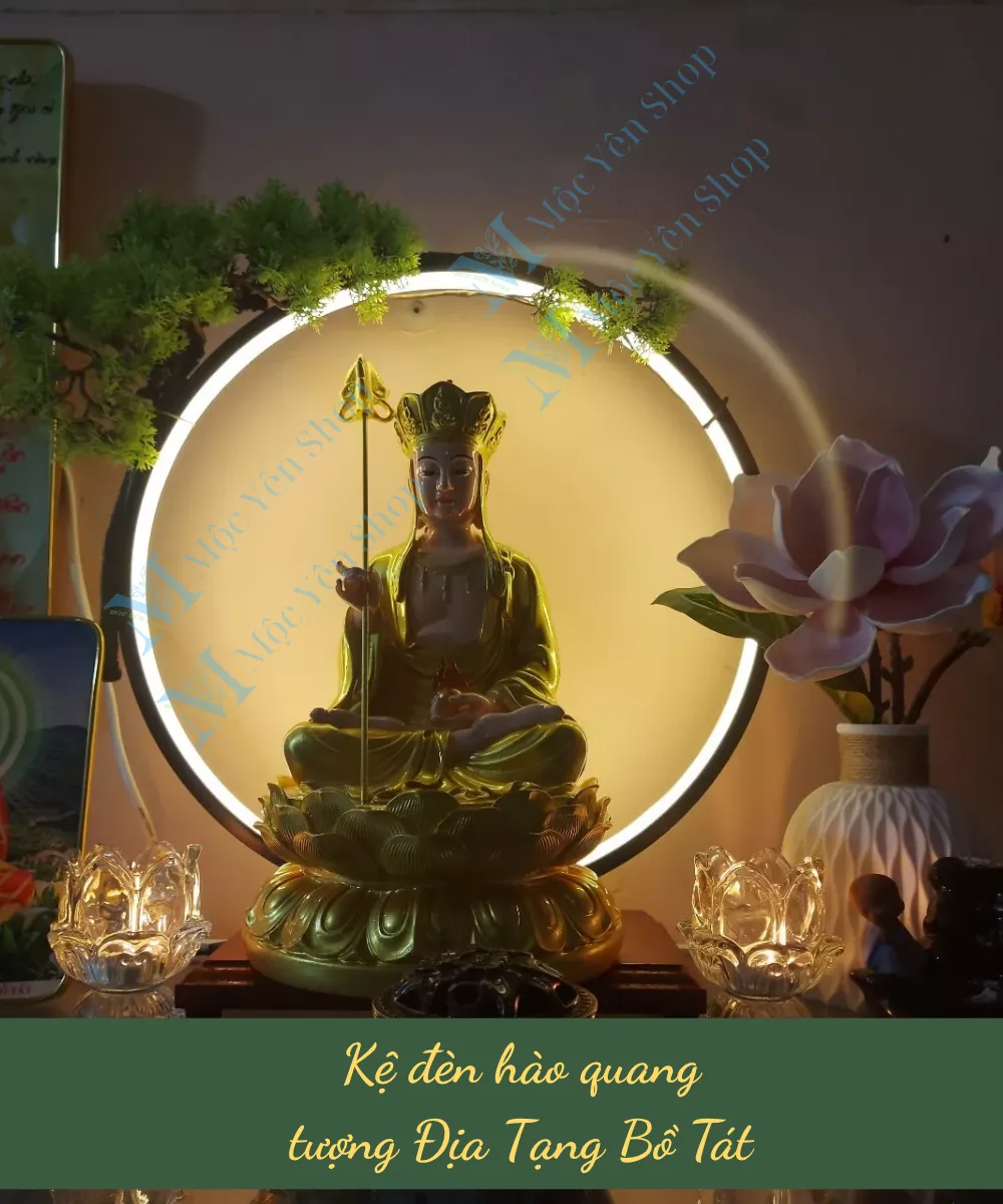 Kệ đèn hào quang cho tượng Địa Tạng