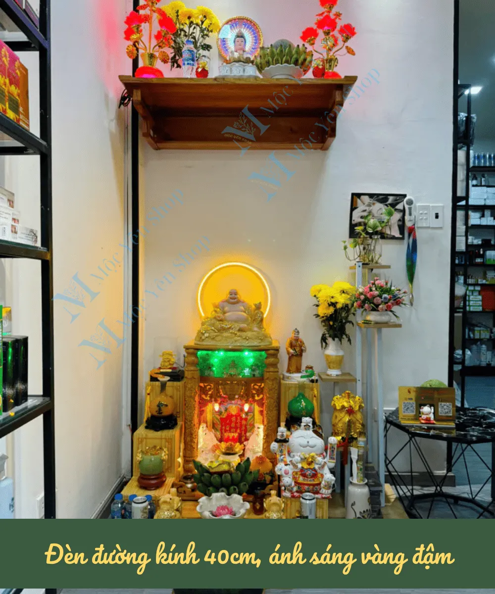 đèn hào quang neon gắn bàn thờ Thần Tài