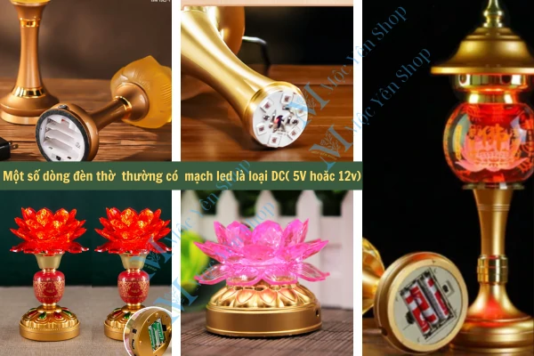 Một số dạng đèn thờ có mạch Led loại DC