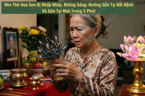 Đèn thờ hoa sen bị nhấp nháy hoặc không sáng