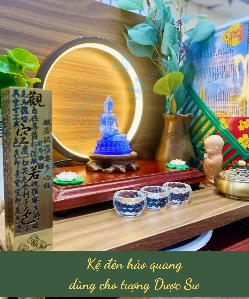 Kệ đèn hào quang cho tượng Dược Sư