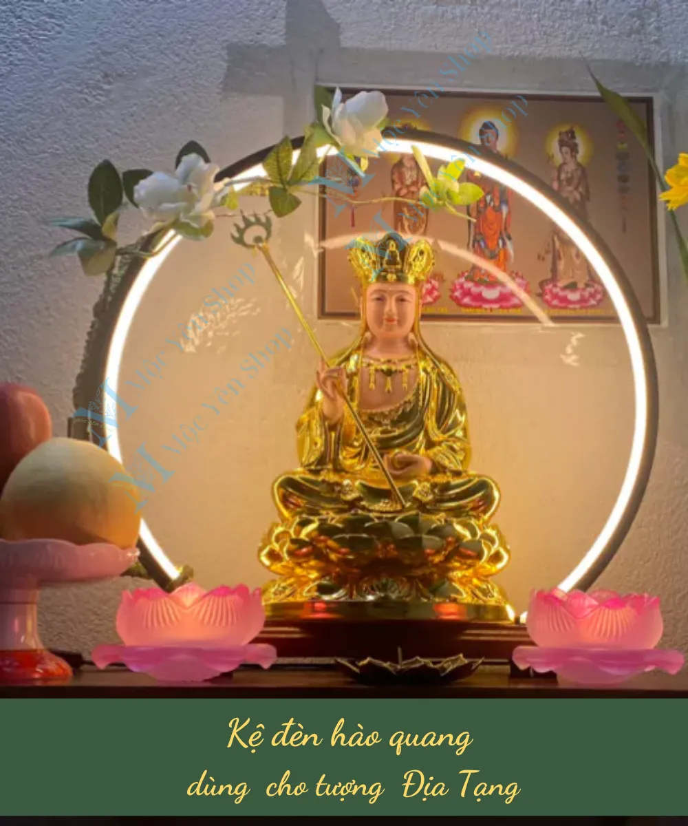 Kệ đèn hào quang cho tượng Địa Tạng