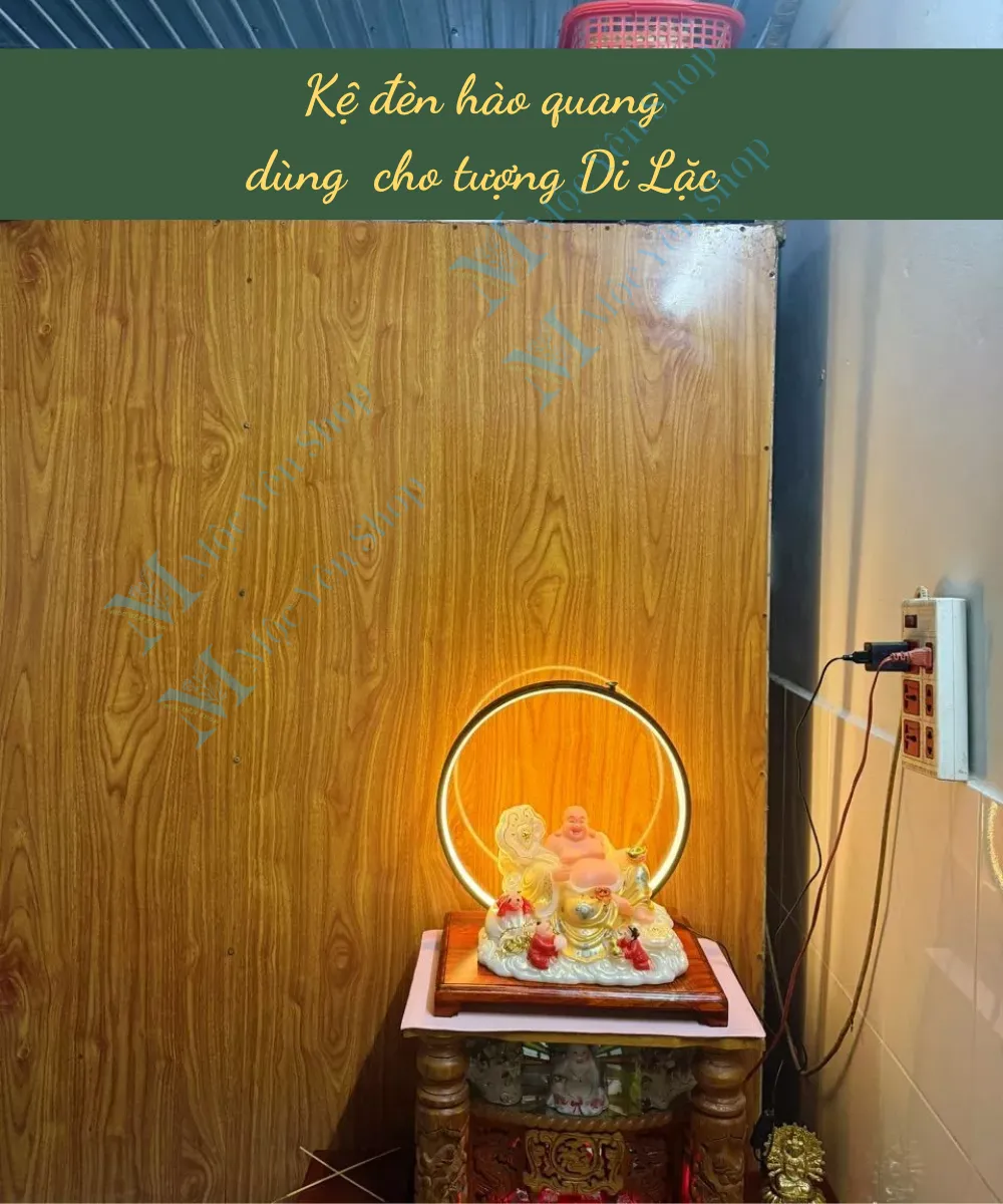 Đèn hào quamg cho tượng Di Lặc