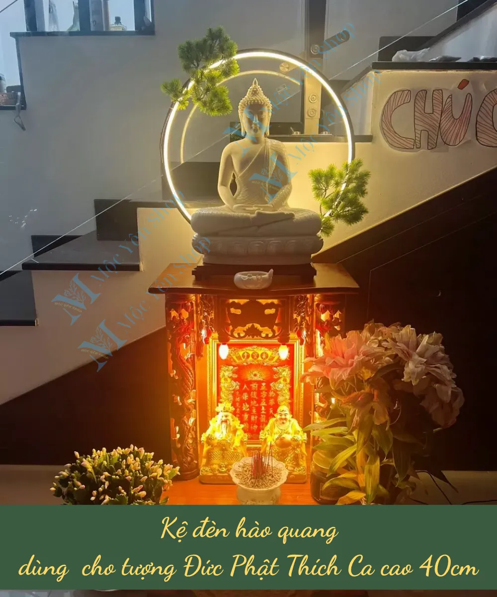 Kệ đèn hào quang cho tượng Đức Phật