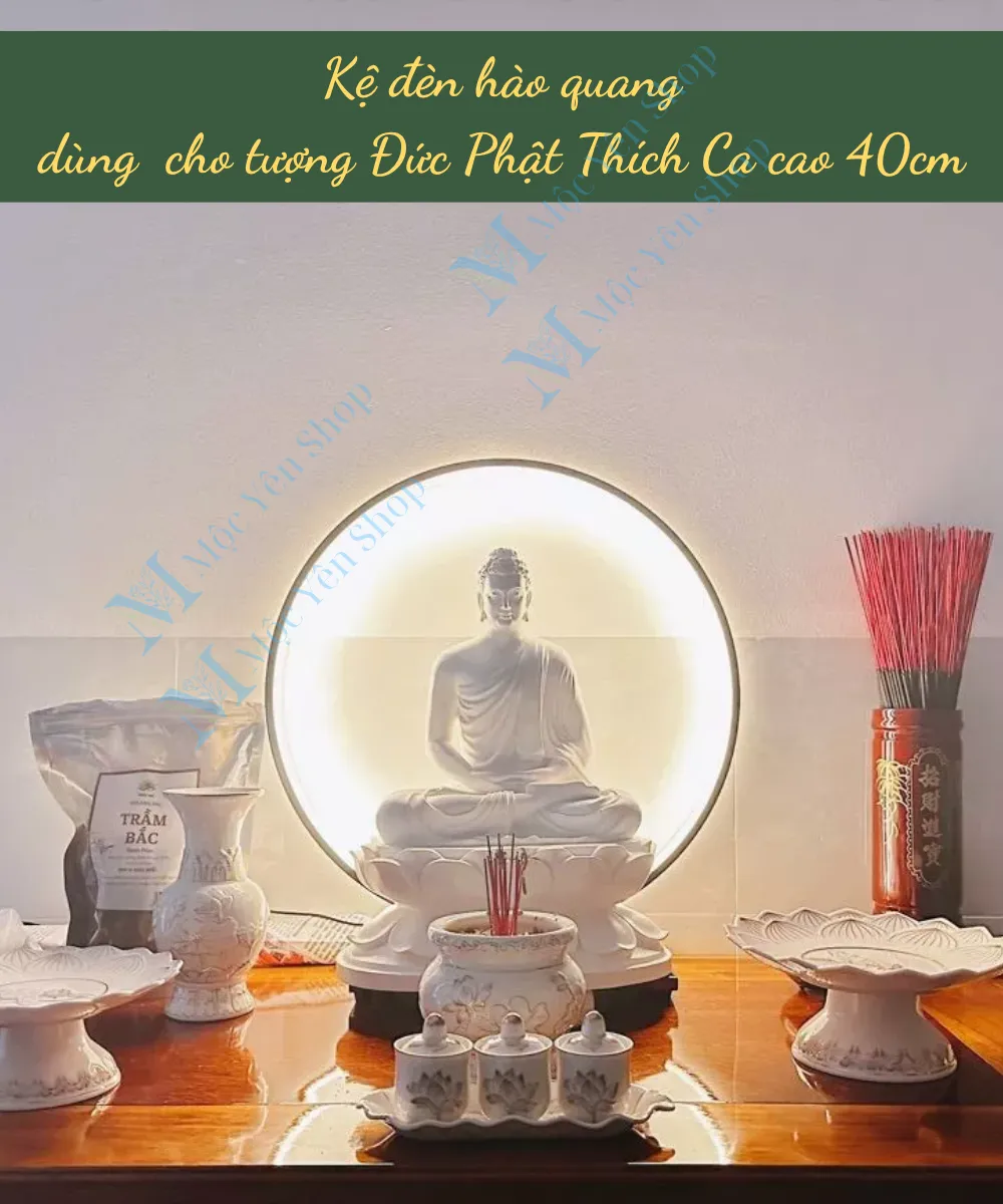 Kệ đèn hào quang dùng cho tượng tượng Đức Phật Thích Ca cao gần 40cm