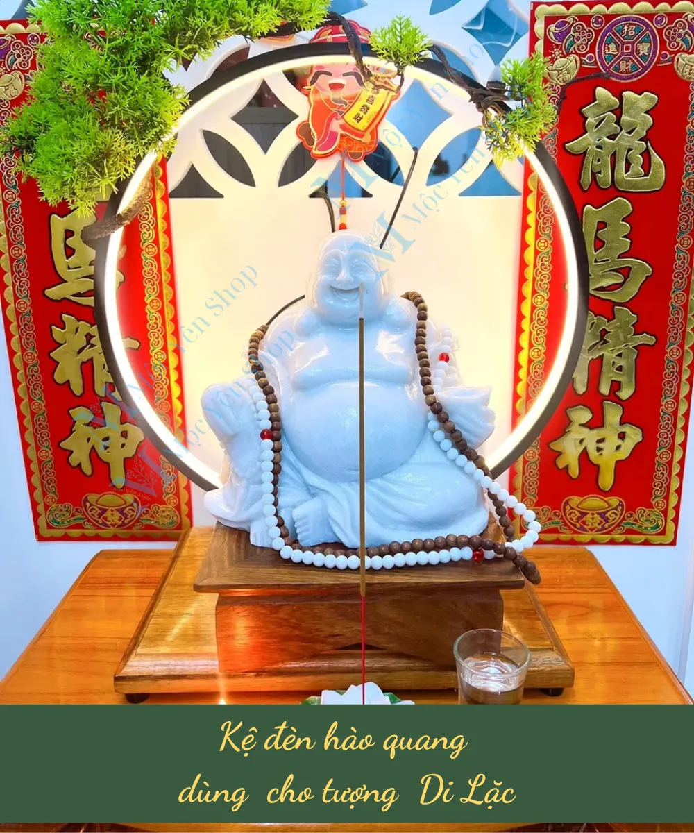 Đèn hào quang gắn tranh dùng sau tượng Di Lặc