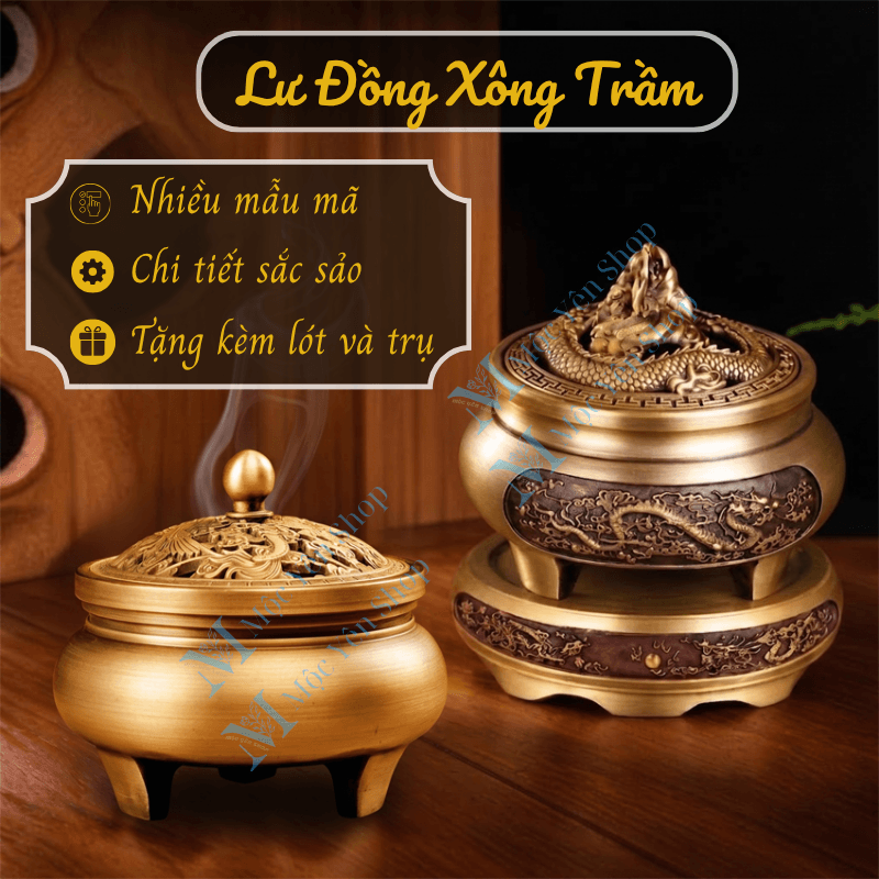 Mẫu lư đồng xông trầm đẹp phù hợp nhiều không gian