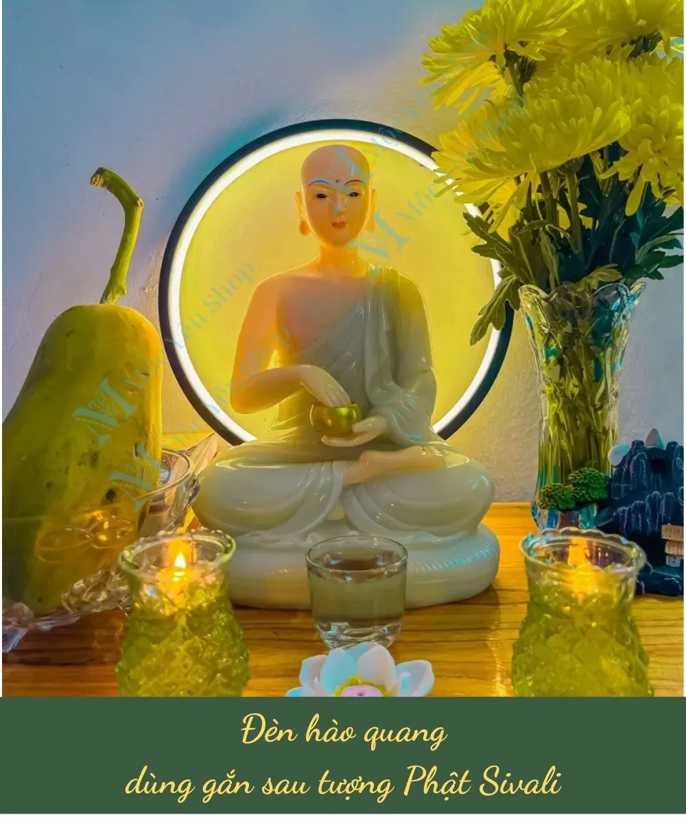 Đèn hào quang gắn tranh dùng sau tượng Sivali