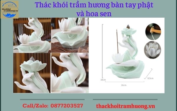 thác khói trầm hương bàn tay phật và hoa sen thác khói trầm hương bàn tay phật và hoa sen