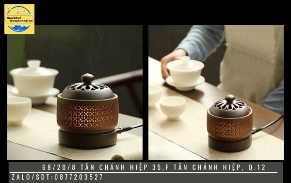 Lư xông trầm bằng điện tuyệt vời hơn khi kết hợp thưởng thức trà Lư xông trầm bằng điện tuyệt vời hơn khi kết hợp thưởng thức trà
