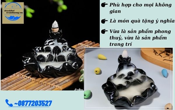 Thác khói trầm hương 4 lá sen lớn nhỏ mang lại nhiều ý nghĩa