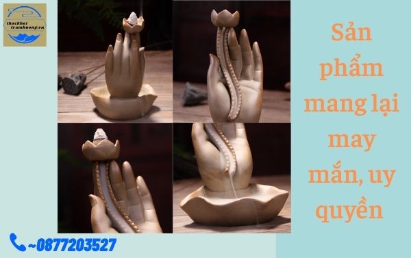 thác khói trầm hương bàn tay phật