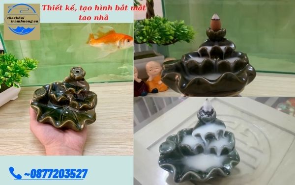 Thác khói trầm hương lá sen ngọc là vật dụng trang trí không thể thiếu