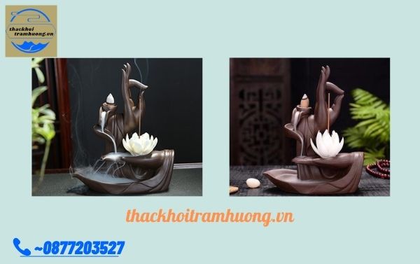 thác khói trầm hương tay phật ẩn thủ hoa sen thác khói trầm hương tay phật ẩn thủ hoa sen