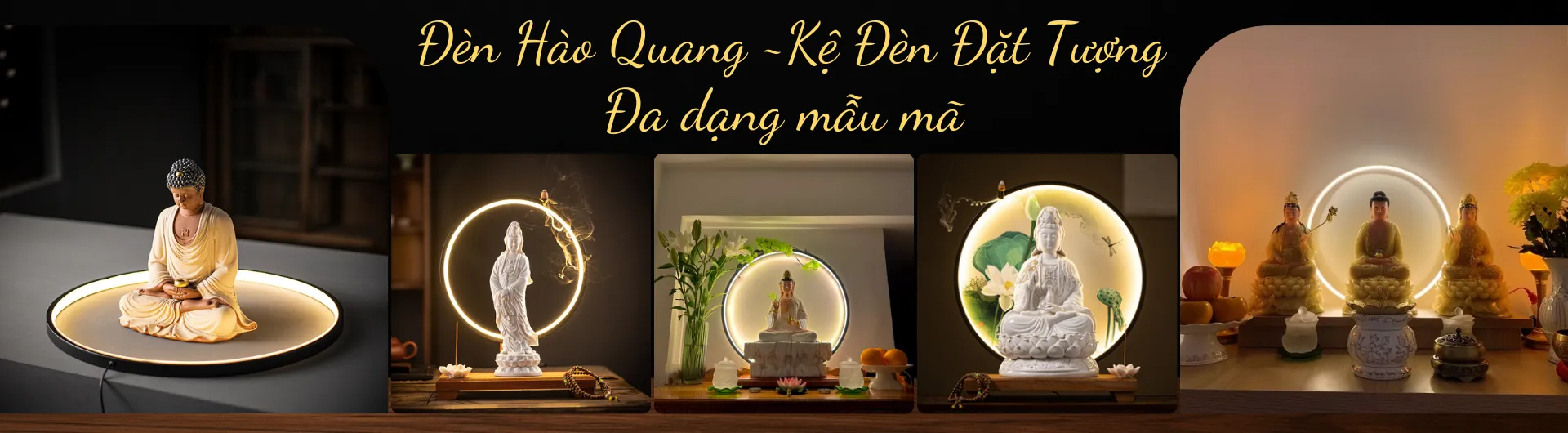 Đèn hào quang_ Kệ đèn đặt tượng