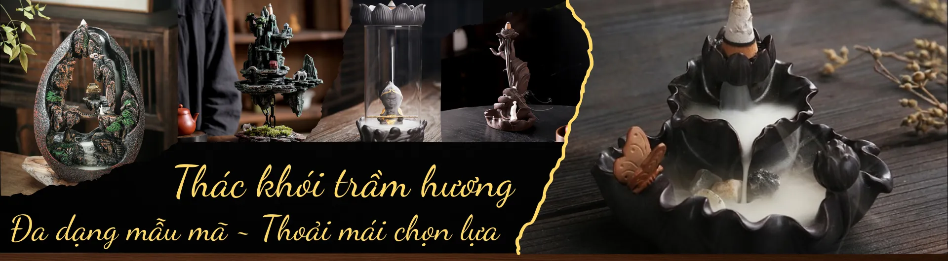 Các mẫu thác khói trầm hương