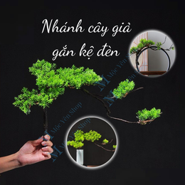 Cây Giả Gắn Kệ Đèn Đặt Tượng Thân Mềm Dễ Uốn – Nhánh Tùng Bonsai Giả Decor Tiểu Cảnh, Cắm Bình Gốm Trang Trí Cao Cấp
