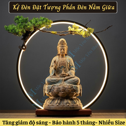 Kệ Đèn Led Đặt Tượng Nhiều Size – Khung Đèn Led Hào Quang Dáng Đèn Nằm Giữa Trang Trí Tượng Phật, Lũa Kiểng