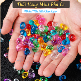 Thỏi Vàng May Mắn Thủy Tinh Pha Lê Đủ Màu Sắc Size Mini 14mm