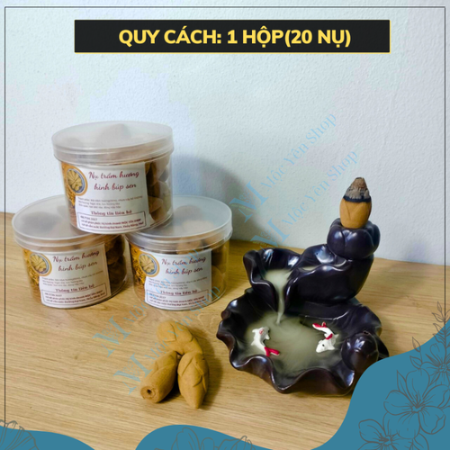 Hộp 20 Nụ Trầm Hương Hình Búp Sen Tỏa Khói Ngược – Nụ Trầm Cao Cấp Xông Nhà Thơm Phòng, Thanh Lọc Không Khí, An Toàn Sức Khỏe