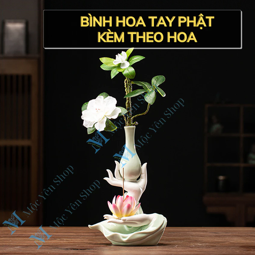 Bình Hoa Tay Phật Dùng Trang Trí Bàn Thờ Phật hoặc Decor Không Gian Thiền Định