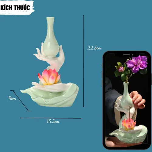 Bình Hoa Tay Phật Dùng Trang Trí Bàn Thờ Phật hoặc Decor Không Gian Thiền Định