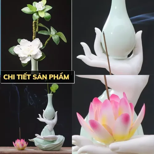 Bình Hoa Tay Phật Dùng Trang Trí Bàn Thờ Phật hoặc Decor Không Gian Thiền Định