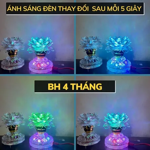 Bộ 2 Đèn Thờ Hoa Sen Đổi Màu – Đèn Thờ Cúng 2 Tầng LED Tiết Kiệm Điện, Trang Trí Bàn Thờ Phật & Gia Tiên