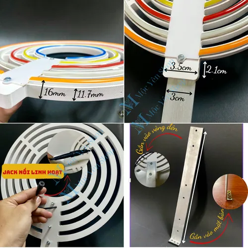 Bộ đèn hào quang Led Neon Ngũ Sắc Hoặc Kim Sắc Vàng dùng đặt sau tượng Phật