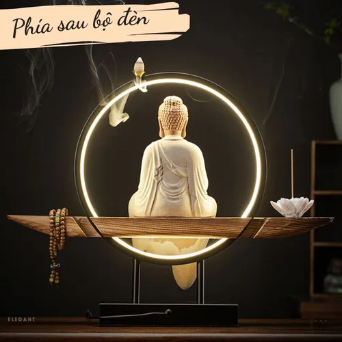 Bộ đèn led đặt tượng phật tổ Như Lai tặng kèm phụ kiện trang trí