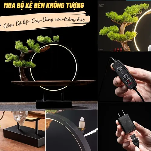 Bộ đèn led đặt tượng phật tổ Như Lai tặng kèm phụ kiện trang trí