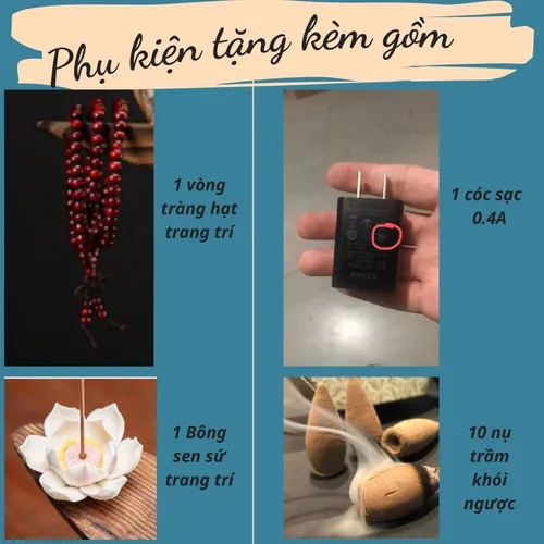 Bộ đèn led đặt tượng phật tổ Như Lai tặng kèm phụ kiện trang trí