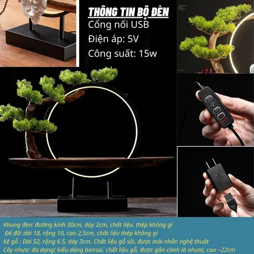 Bộ đèn led đặt tượng phật tổ Như Lai tặng kèm phụ kiện trang trí