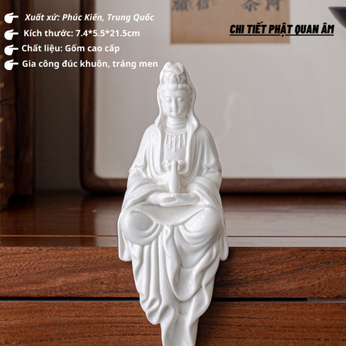 Bộ Kệ Đèn Led Bonsai Tượng Phật Quan Âm Trắng Cao Cấp – Đèn Trang Trí Phong Thủy Tặng Kèm Phụ Kiện