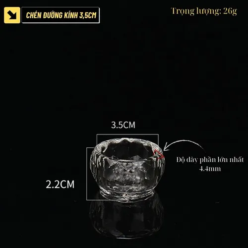 Chén Nước Cúng Phật Bằng Thủy Tinh – Ly Cúng Dường Phật Nhiều Kích Cỡ, Đồ Thờ Cúng Phật Giáo Trang Nghiêm