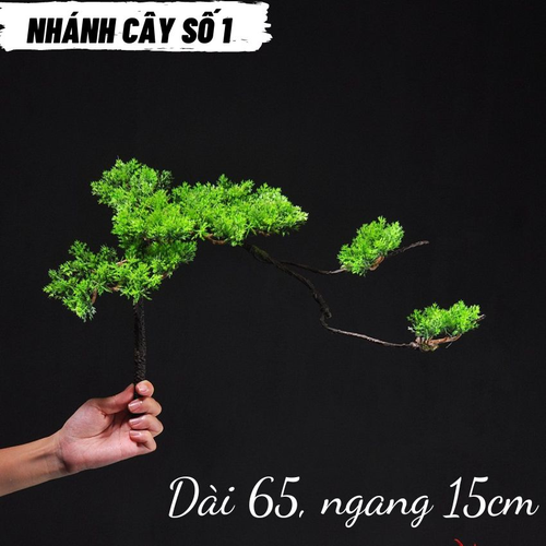Cây Giả Gắn Kệ Đèn Đặt Tượng Thân Mềm Dễ Uốn – Nhánh Tùng Bonsai Giả Decor Tiểu Cảnh, Cắm Bình Gốm Trang Trí Cao Cấp