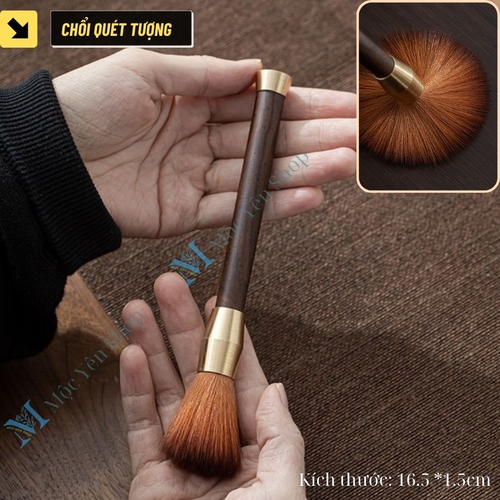 Chổi Quét Tượng Phật Cán Gỗ Cao Cấp – Cọ Vệ Sinh Tượng Phật, Đồ Thờ Cúng, Vật Phẩm Phong Thủy Lông Mềm Mịn