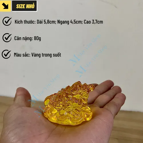 Cóc Ngậm Tiền Vàng 3 Chân Bằng Thủy Tinh – Thiềm Thừ Phong Thủy Chiêu Tài Giữ Lộc