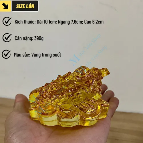 Cóc Ngậm Tiền Vàng 3 Chân Bằng Thủy Tinh – Thiềm Thừ Phong Thủy Chiêu Tài Giữ Lộc