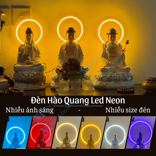 Đèn Hào Quang Neon Đặt Sau Tượng Phật Hoặc Tượng Công Giáo Với Nhiều Màu Nhiều Size Chọn Lựa