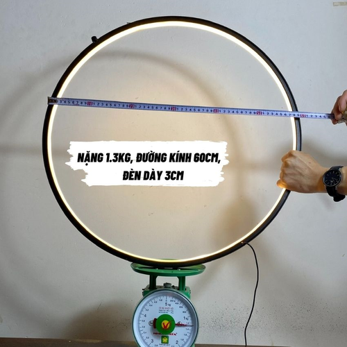 Vòng Đèn Hào Quang Khung Thép 60cm Đặt Tượng Phật – Đèn Led Vòng Tròn Trang Trí Bàn Thờ Cao Cấp (Tăng Giảm Độ Sáng)
