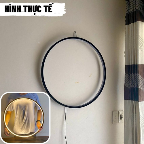 Vòng Đèn Hào Quang Khung Thép 60cm Đặt Tượng Phật – Đèn Led Vòng Tròn Trang Trí Bàn Thờ Cao Cấp (Tăng Giảm Độ Sáng)
