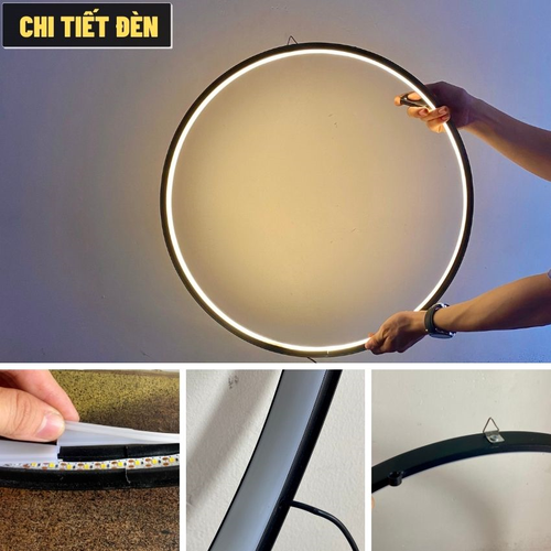 Vòng Đèn Hào Quang Khung Thép 60cm Đặt Tượng Phật – Đèn Led Vòng Tròn Trang Trí Bàn Thờ Cao Cấp (Tăng Giảm Độ Sáng)