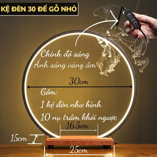 Kệ Đèn Led Đặt Tượng Nhiều Size – Khung Đèn Led Hào Quang Dáng Đèn Nằm Giữa Trang Trí Tượng Phật, Lũa Kiểng