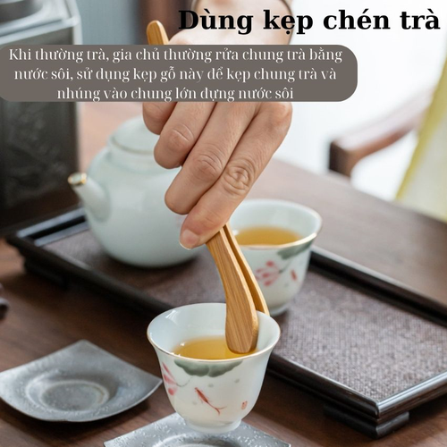 Kẹp Gắp Chén Trà Bằng Tre Tự Nhiên Cao Cấp – Kẹp Gắp Nụ Trầm Hương Đa Năng