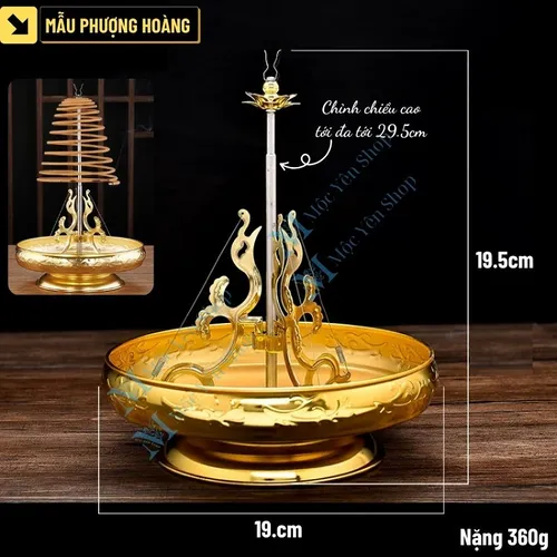 Khay Đốt Nhang Vòng Hợp Kim Cao Cấp Chuyên Dùng Nhang Vòng Từ 4h Đến 24h