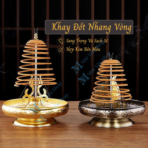 Khay Đốt Nhang Vòng Hợp Kim Cao Cấp Chuyên Dùng Nhang Vòng Từ 4h Đến 24h