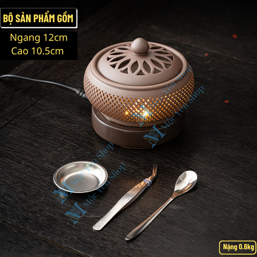 Lư Xông Trầm Điện Hẹn Giờ Cao Cấp Kèm Phụ Kiện Điều Chỉnh Nhiệt Độ