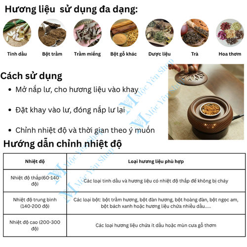 Lư Xông Trầm Điện Hẹn Giờ Cao Cấp Kèm Phụ Kiện Điều Chỉnh Nhiệt Độ